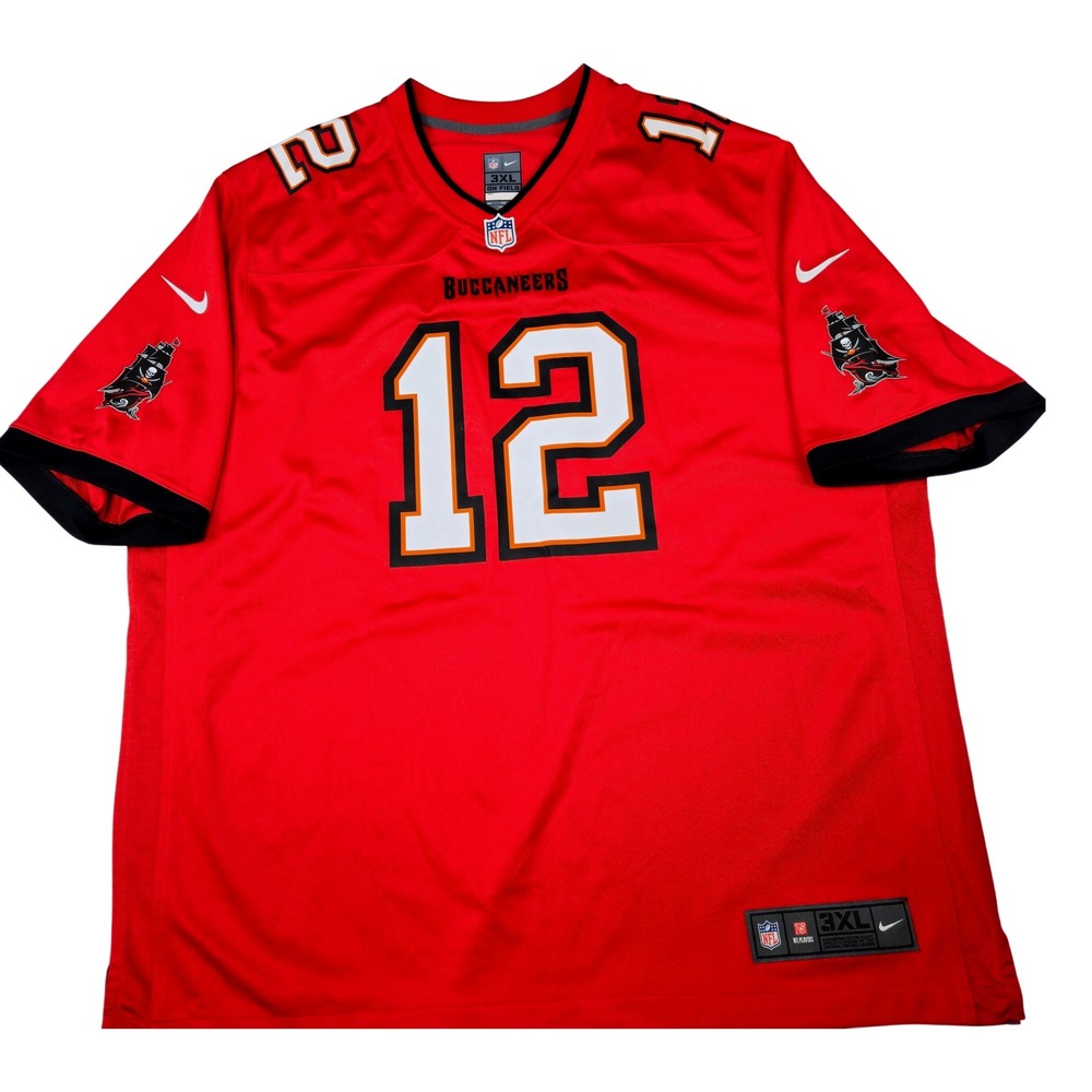 Mens 3XL Red Tampa Bay Buccaneers Tom Brady 12 NFL Jersey Nike On Field - Picture 7 of 10